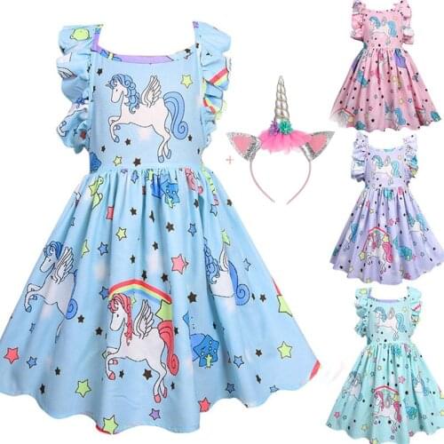 Kids Birthday Party Dress Toddler Kids Baby Girls Unicorn Party Pageant Formal Tutu Dress Princess Sundress cosplay Clothes