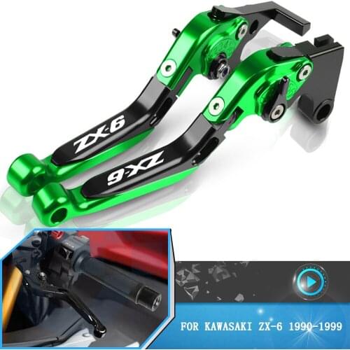 For Kawasaki ZX-6 ZX6 zx ZX 6 1990-1999 1998 1997 Motorcycle CNC Aluminum Foldable Brake Clutch Levers Handle Grips Accessories