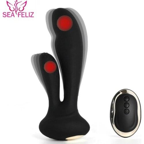 Double Motor Male Prostate Massage Female Powerful Vibrator Anal Plug Dildo Remote Control G spot Massager Adult Sex Toys