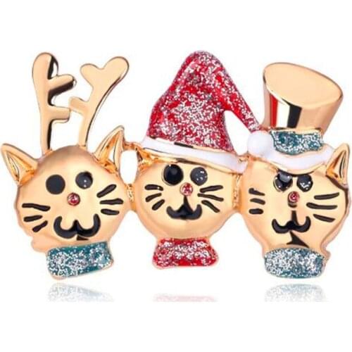 European and American personality new European and American fashion cartoon wild cat brooch Christmas gifts