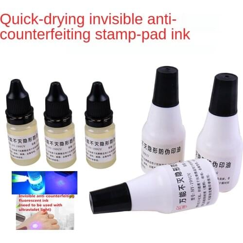 Photosensitive Flash Stamp UV Ink Invisible Anti-counterfeiting Fluorescent Special Ink for Confidentiality UV Light Creat