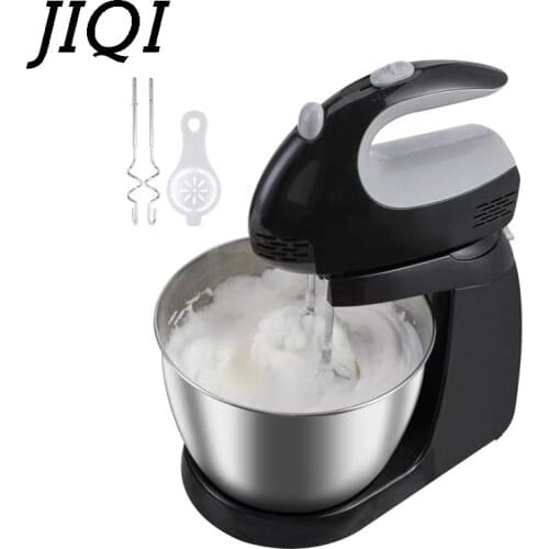 JIQI Electrical Handheld Desktop Food Blender Eggs Batter Mixer 5 Speed Adjust Double Whisk Cake Baking Whipping Cream Machine