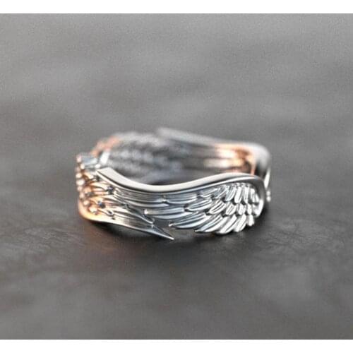 Classic Retro Angel Wing Feather Wing Ring For Women Party Wedding Engagement Ring Anniversary Jewelry Gift