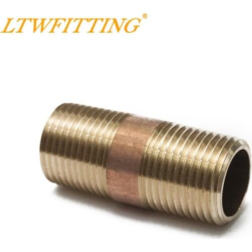 LTWFITTING Brass Pipe 1-1/2" Long Nipple Fitting 3/8 Male NPT Air Water