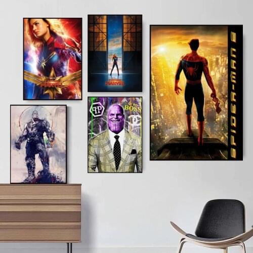 Marvel Avengers Superhero Movie Spiderman Canvas Painting Comics Prints Posters Wall Art Pictures for Living Room Decor Cuadros