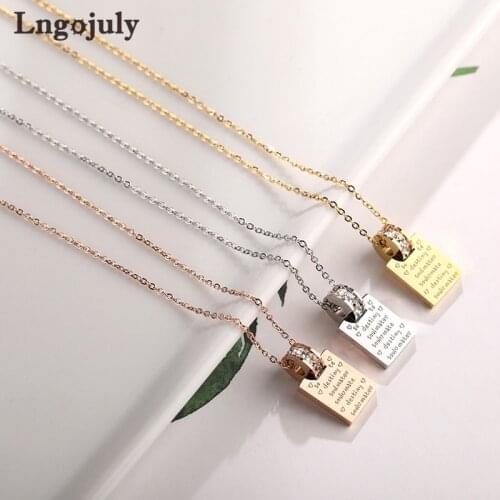 Fashion Women Necklaces Titanium Steel Simple Pendant Necklaces For Women Anniversary Engagement Wedding Necklace Jewelry Gift