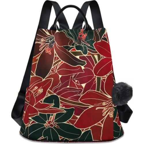 Fashion Backpack Flower Women Backpack Waterproof Student Schoolbags Large Anti-Theft For Teenage Girls School Backpack Female