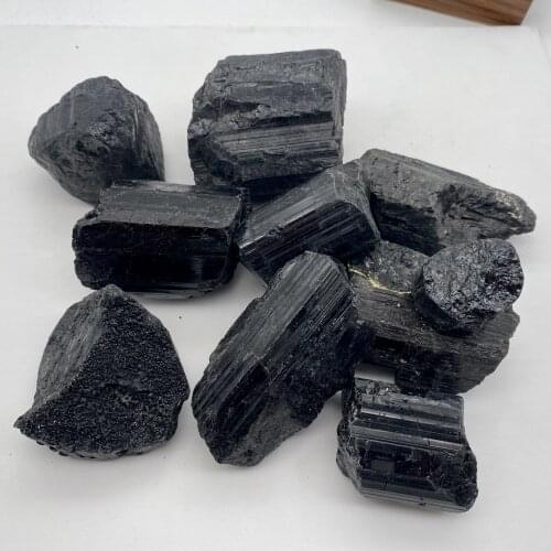 Natural Mineral Specimen Black Tourmaline Gravel Rough Irregular Crystal Stone Healing Jet Stone Collection Eliminate Magnetism
