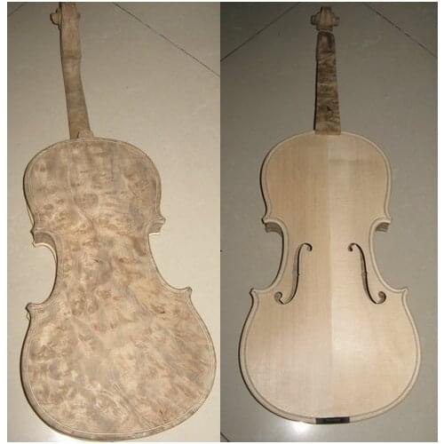Unfinished Violin White blank handmade bird eye maple 4/4 solid wood violin 3/4 natural pattern violin stringed instrument