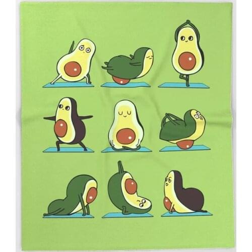 Funny Fruits Cartoon Throw Blanket Cute Kids Design Avocado Yoga Blankets for Beds Christmas Decorations for Home