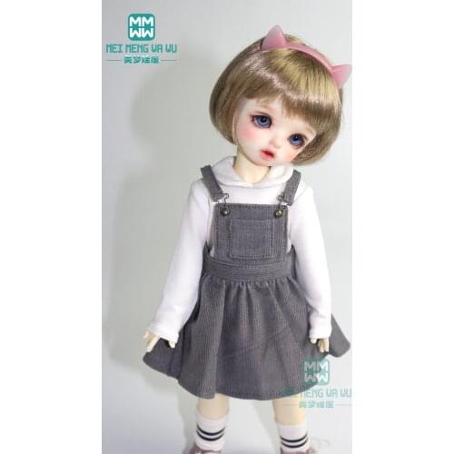 Fit 30cm 1/6 BJD YOSD doll clothes fashion strap dress pink, gray, khaki, rose red