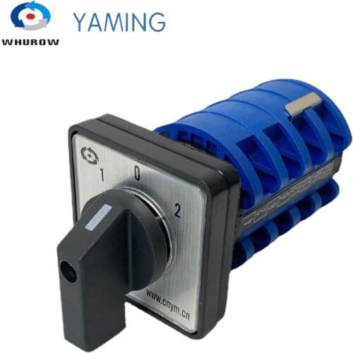 Rotary switch on-off-on 3 position 4 phases 20A 500V double speed motor switch small plate changeover cam switch LW8-20-5.5S1/4