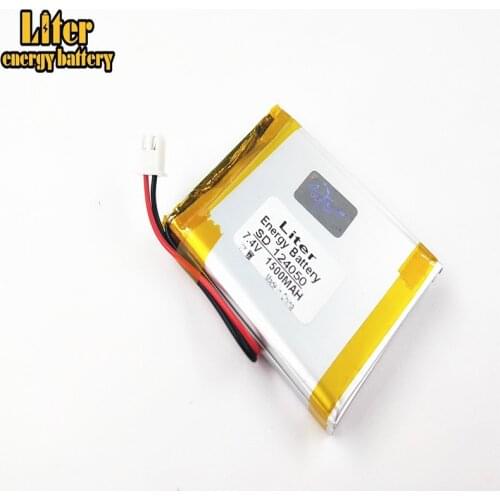 XH2.54/2P connector 7.4V 1500mAh 124050 Polymer Li-ion battery for DVD player TV Digital Satellite Finder Meter WS-6933, WS-6923