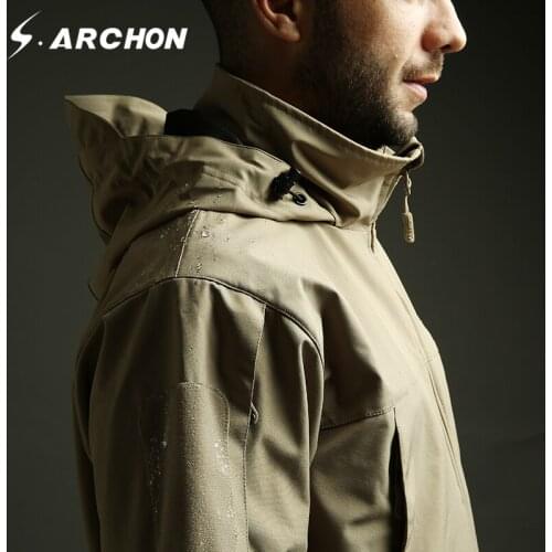 S.archon Tactical Lightweight Soft Shell Military Jacket Men Waterproof Hoodie Windbreaker Clothes Militar Army Jacket