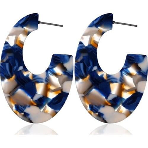 Dreamtop Trendy Leopard Earrings Resin Acetate Environmental Earings Personality Exaggerated Geometric Acrylic Earings E11