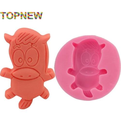 Lovely cow Shape Silicone 3d Mold Fondant Chocolate Candy Mould Sugar Craft DIY CakeTools C1887