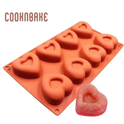 Silicone Chocolate Mold Heart Handmade Soap Resin Tool pudding jello cake pastry mould 8 Hole cake decorating molds