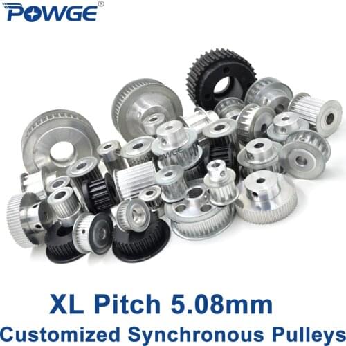 POWGE Inch Trapezoid XL Synchronous pulley pitch 5.08mm wheel Gear Manufacture Customizing all kinds of XL Timing pulley Belt