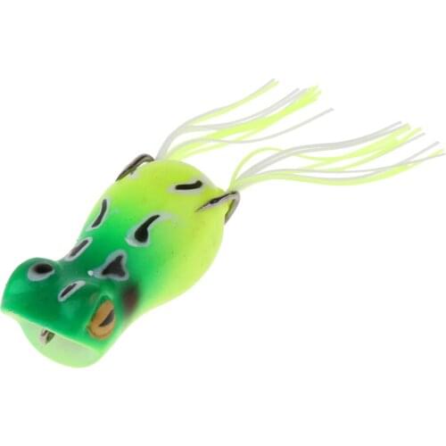 Topwater Frog Fishing Lure Soft Artificial Crankbaits Hook Baits With 2 barbed crank hook Fishing Baits for Fisherman