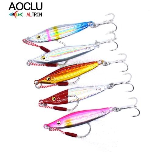 AOCLU 5 Colors 9g 12g 15g 18g 24g Metal Jig Hard Bait Sinking Stick Fishing lures Sea Bass Fresh Salt water Origin jigging