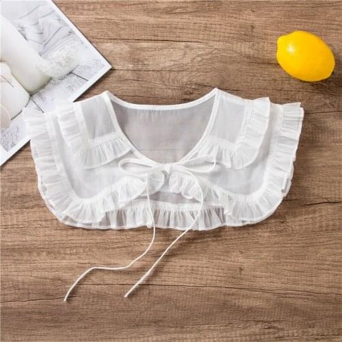 Vintage Lady Shirts Fal Black Fake Collar Women collar high Removable Detachable All-match Plaid Dickie Decoration Necklaces