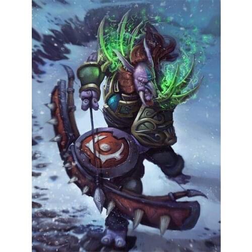 World Of Warcraft Printed Canvas 11CT Cross Stitch Embroidery Set DMC Threads Handiwork Hobby Sewing Painting Promotions Gift