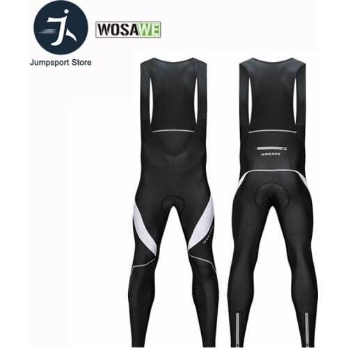 WOSAWE Leggings Mens Cycling Pants with Bib Reflective MTB Bicycle Cycle Tights Trousers Bike MTB Pants with 3D Gel Padded