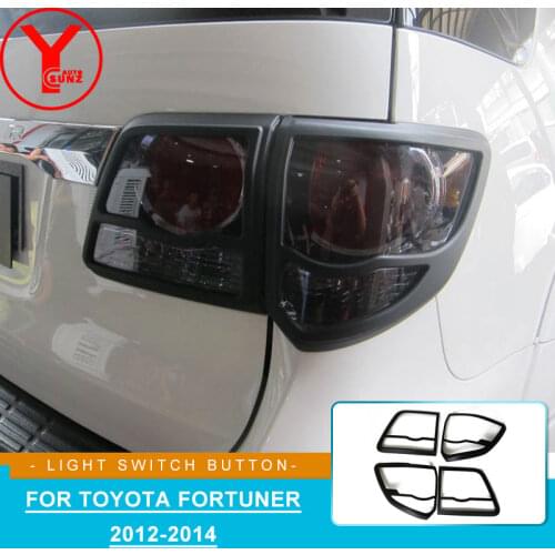 Tail light cover For Toyota hilux FORTUNER SW4 2012 2013 2014 ABS black car styling parts accessories For fortuner 2014 YCSUNZ