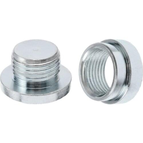 Iron Oxygen Sensor Plug Solder 2pcs Cap Kit M18 x 1.5 O2 Replacement Stainless Steel