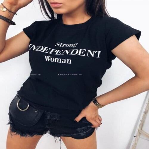 Ulzzang Casual Tee Tops T-Shirt Women Letter Printed T-Shirt Black Casual Ladies Tshirt 2020 New Summer Female Tees Streetwear