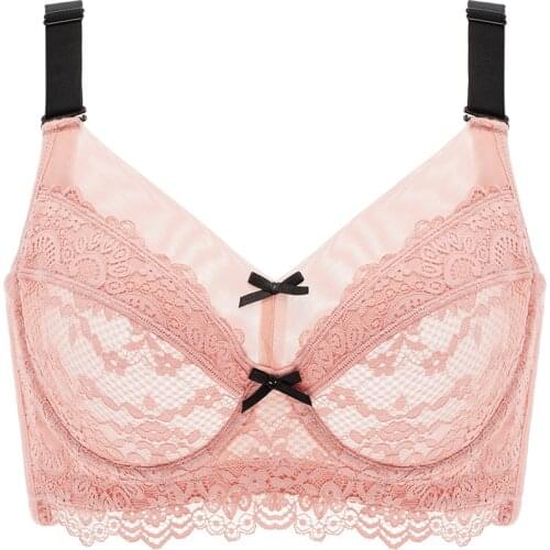 Womens Non Padded Underwire Full Coverage Sheer Lace Supportive Minimizer Bra 34 36 38 40 42 44 46 B C D E F G H I J