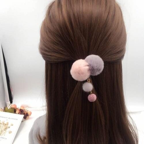 1PCS New Artificial Rabbit Ball Elastic Hot Hair Fashion Hair Ties Ponytail Holders Girls Hairband Headband Hair Accessories