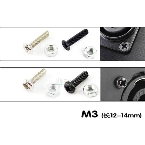 100Pcs audio and video 86 cabinet panel D-type module socket round head / flat head screw nut 3mm diameter installation