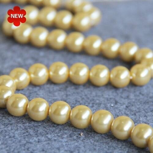 2021 New For Necklace&Bracelet 12mm Yellow Shell Pearl Beads DIY Gifts For Women Girl Loose Beads Jewelry Making Design 15inch