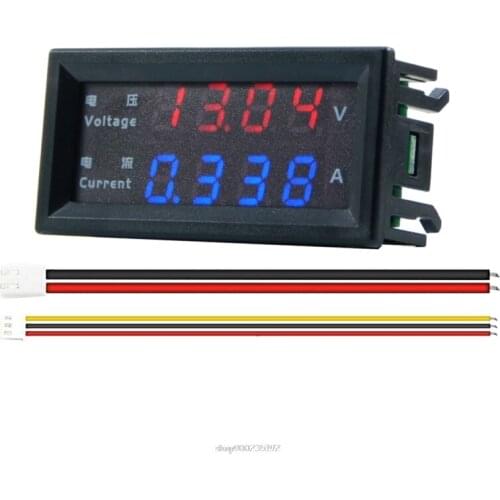 4 Digits High Precision DC 100V 200V 10A Voltmeter Ammeter Dual LED Digital Display Amp Volt Merter Panel Gauge O29 20 Dropship