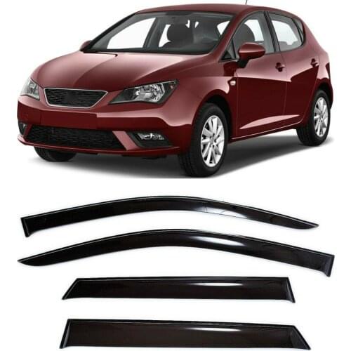 4pcs Smoke Window Visor Vent Sun Shade Rain Guard Deflector For Seat Ibiza Hb 5d 2009 2010 2012 2013 2014 2015 2016