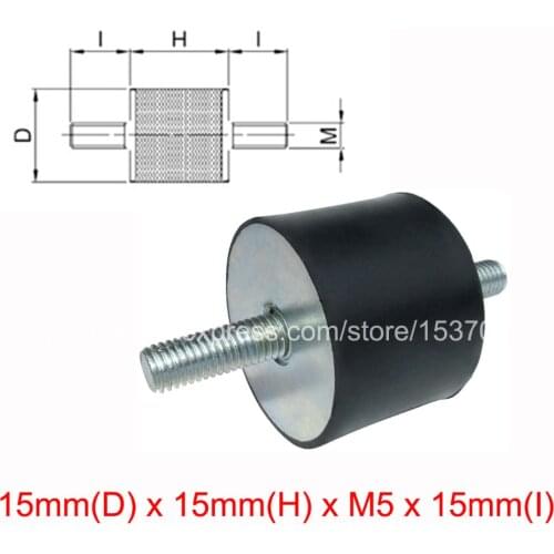 4PCS VV type anti-vibration rubber shock damper 15mm(D) x 15mm(H) x M5 x 15mm(I)