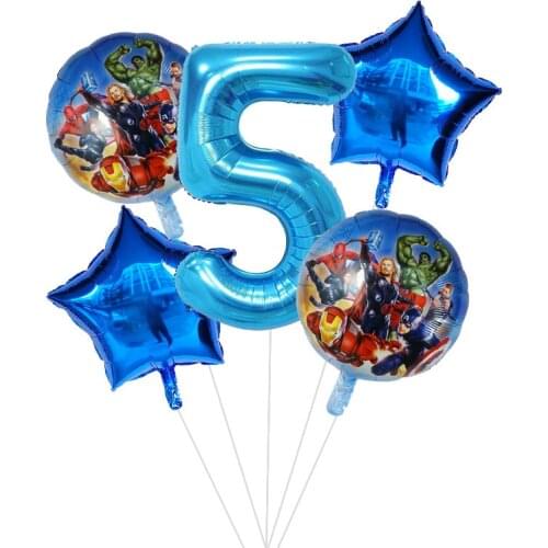5pcs Spider hulk Foil man Balloons Number 2 3 4 5 Balloon Birthday Party Decorations Super hero Boy Kids Toys baby shower Globos