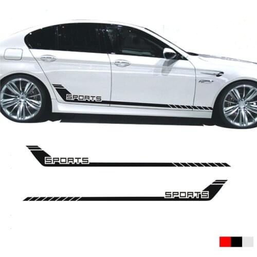 Automobile 2pcs Car Racing Stripes Sports Lower Door Panel Decal for 5 Series Side Sticker car styling