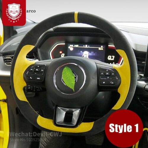 Steering wheel cover For MG 6 MG 5 MG 3 EZS SW HS GS hand-stitched suede leather durable grip cover Premium automotive supplies
