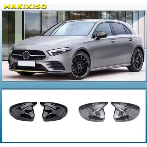 Black Side Mirror Cover Caps for Mercedes Benz W177 A Class 2018 2019 2020 A220 A180 A250 A200 V177