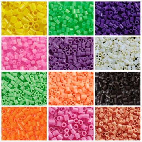 DoreenBeads 5mm 1000pcs Hama Beads Fuse Beads DIY Toy Puzzle Kids Child Intelligence Educational Craft Toy Cylinder 16 Colors