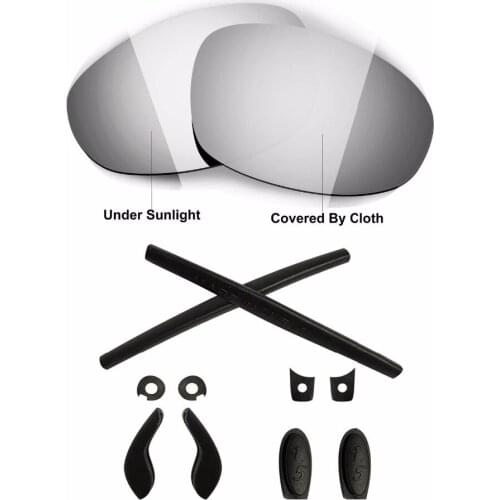 HKUCO For Juliet Transition Photochromic Polarized Replacement Lenses And Black Earsocks Rubber Kit Combined sale