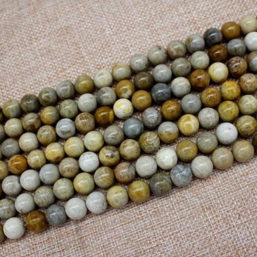 Chrysanthemum stone coral fossils stone beads natural stone beads diy loose beads for jewelry making strand 15" wholesale