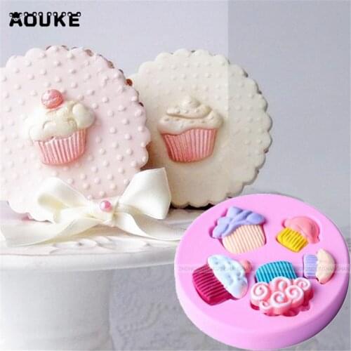Kitchen DIY Lovely Cup Cake & Ice cream for Cake Decoration Liquid Silicone Tools Pastry mould Pudding Soap Ice Cube mold E080