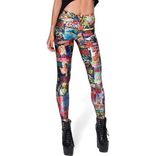 VIIANLES Sexy Leggings WomanPrinted Hot Square Cartoon Funny Leggins Trousers Fitness Pants