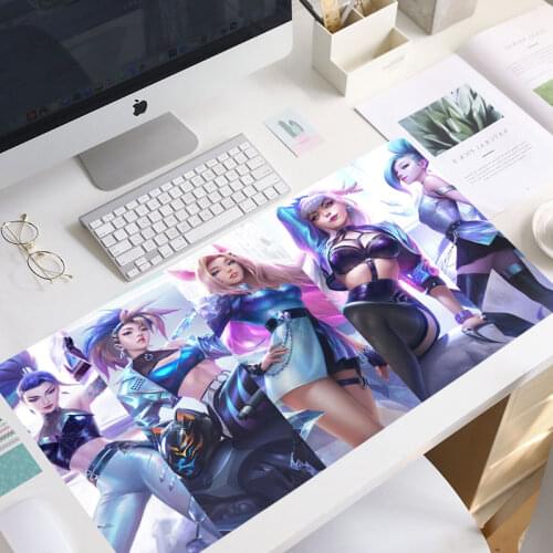 LOL KDA ALL OUT Seraphine Customized 2mm Thickness Gaming Mousepad Large Rubber Gamer Mouse Pad 900x400mm keyboard mousepad gift