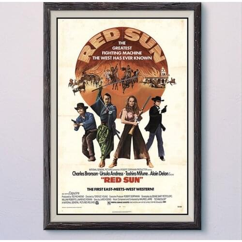 N283 RED SUN Vintage Classic Movie Wall Silk Cloth HD Poster Art Home Decoration Gift