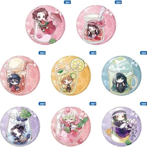 New Fashion Anime Badges Demon Slayer: Kimetsu No Yaiba Cosplay Brooch Pins Schoolbag 5.8CM(2.3") Gift