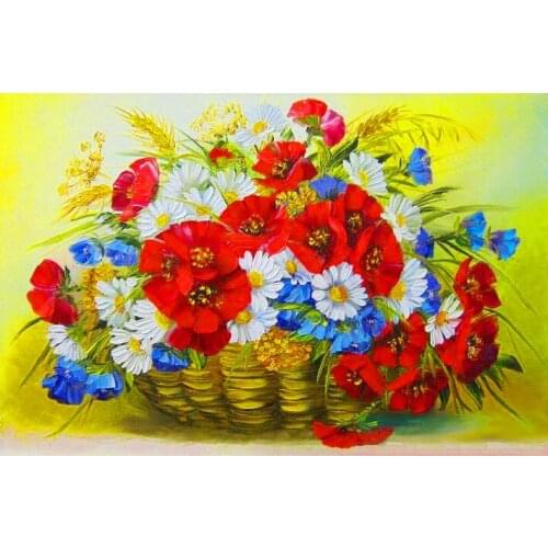 New Needlework Resin Diamond Embroidery basket of flowers Diy Diamond Painting Rhinestones Full Drill Diamond mosaic